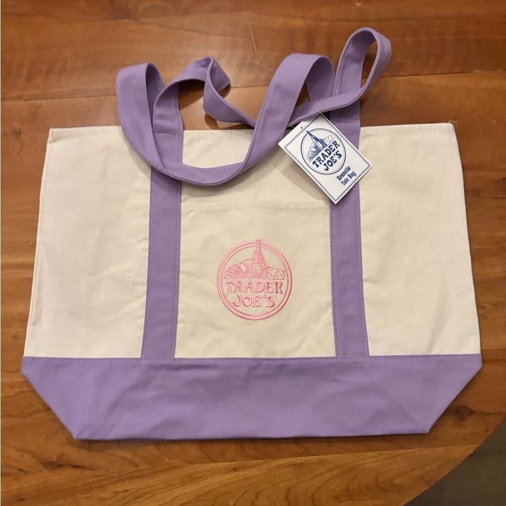 Trader Joe’s large lavender spring tote